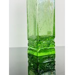 Green Uranium Glass Vase with Encased Bubbles, Svoboda Glassworks, Czechoslovakia