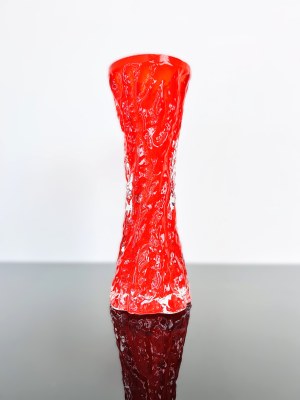 INGRID, Red Art Glass Vase INGRID Glassworks, Czechoslovakia, 1960s
