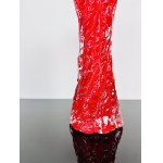 INGRID, Red Art Glass Vase INGRID Glassworks, Czechoslovakia, 1960s