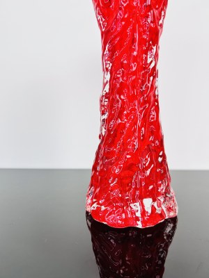 INGRID, Red Art Glass Vase INGRID Glassworks, Czechoslovakia, 1960s