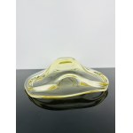 Miloslav Klinger (1922 - 1999), Yellow Art Glass Bowl by Klinger, Železný Brod Glassworks, 1970s
