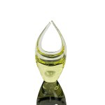 Miloslav Klinger (1922 - 1999), Vintage Yellow Glass Basket by Klinger, Železný Brod Glassworks, 1960s