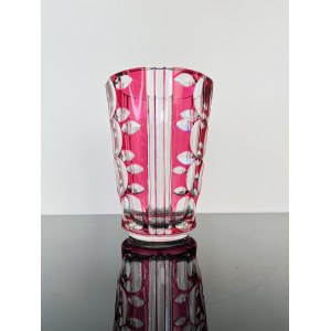Karel Wünsch (1932 - 2020), Dual-Tone Cut Glass Vase by Nový Bor Glassworks, Czechoslovakia, 1965