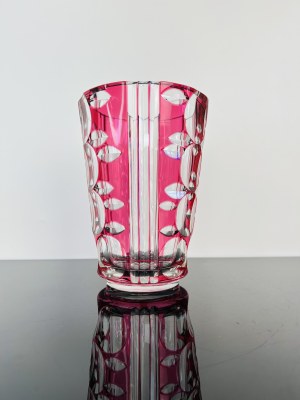 Karel Wünsch (1932 - 2020), Dual-Tone Cut Glass Vase by Nový Bor Glassworks, Czechoslovakia, 1965