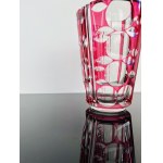 Karel Wünsch (1932 - 2020), Dual-Tone Cut Glass Vase by Nový Bor Glassworks, Czechoslovakia, 1965