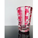 Karel Wünsch (1932 - 2020), Dual-Tone Cut Glass Vase by Nový Bor Glassworks, Czechoslovakia, 1965