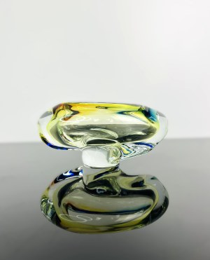 Josef Rozinek (1911 - 1992), Art Glass Ashtray by Nový Bor, 1960s - Spectrum of Colors
