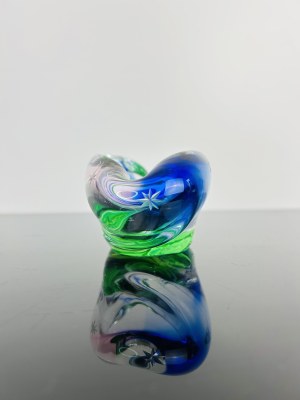 Josef Rozinek (1911 - 1992), Art Glass Ashtray by Nový Bor, 1960s - Spectrum of Colors