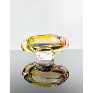 Josef Rozinek (1911 - 1992), Art Glass Ashtray by Nový Bor, 1960s - Spectrum of Colors