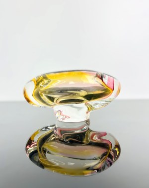 Josef Rozinek (1911 - 1992), Art Glass Ashtray by Nový Bor, 1960s - Spectrum of Colors
