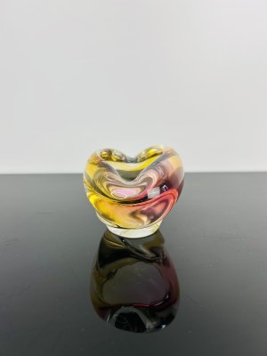 Josef Rozinek (1911 - 1992), Art Glass Ashtray by Nový Bor, 1960s - Spectrum of Colors