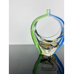 Karel Zemek (1909 - 1965), Art Glass Basket “Rhapsody” Collection by Mstišov Glassworks, Pattern 53689/13