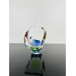 František Zemek (1913-1960), Art Glass Basket “Rhapsody” by Mstišov Glassworks, Pattern 53649/01332/17