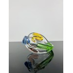 Karel Zemek (1909 - 1965), Art Glass Cigar Ashtray “Rhapsody” Collection by Mstišov Glassworks, Pattern 53703/15
