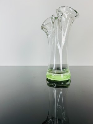 Emanuel Beranek (1899 - 1973), Uranium Core Art Glass Vase by Škrdlovice Glassworks, 1950s