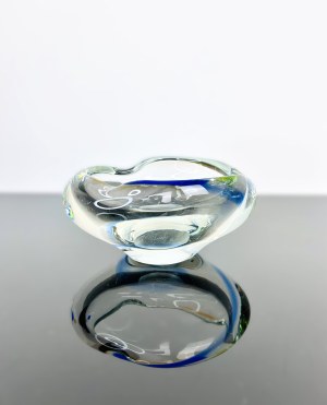 Rudolf Beranek (1930), Art Glass Ashtray by Škrdlovice Glassworks, 1955s