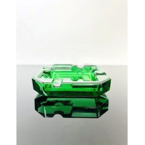 Green Art Glass Ashtray, Sklo Union, 1970s