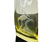 Miloslav Klinger (1922 - 1999), Engraved Bird Art Glass Vase by Železný Brod (ZvS), 1960s