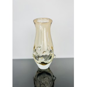 Ladislav Paleček (1933), Large Amber Art Glass Vase by Škrdlovice Glassworks, 1970s