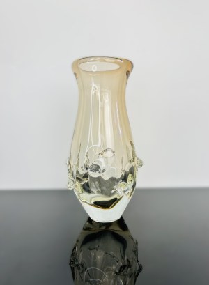 Ladislav Paleček (1933), Large Amber Art Glass Vase by Škrdlovice Glassworks, 1970s