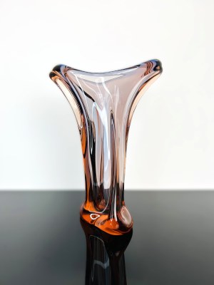 Josef Hospodka (1923-1989), Art Glass Vase by Chřibská Glassworks, 1959s