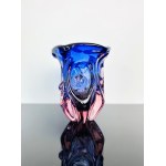 Art Glass Vase RED CORE by Mstišov-MOSER, 1980s
