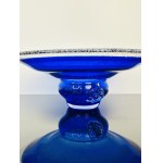 Cobalt Blue “Galaxy” Art Glass Bowl by Lednické Rovné Glassworks, 1960s