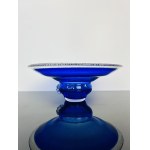 Cobalt Blue “Galaxy” Art Glass Bowl by Lednické Rovné Glassworks, 1960s