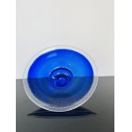Cobalt Blue “Galaxy” Art Glass Bowl by Lednické Rovné Glassworks, 1960s