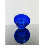 Cobalt Blue “Galaxy” Art Glass Bowl by Lednické Rovné Glassworks, 1960s