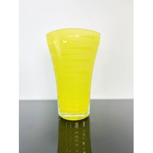 Yellow Art Glass Vase, Czechoslovakia, 1970s