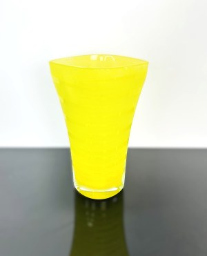 Yellow Art Glass Vase, Czechoslovakia, 1970s