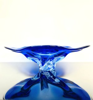 Massive Cobalt Art Glass Bowl, Czechoslovakia, 1970s