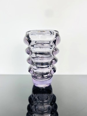 Vladislav Urban, Pressed Purple Glass Vase by Heřmanova Hut' / Sklo Union, 1960s