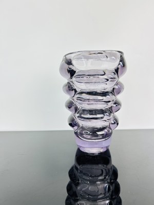 Vladislav Urban, Pressed Purple Glass Vase by Heřmanova Hut' / Sklo Union, 1960s