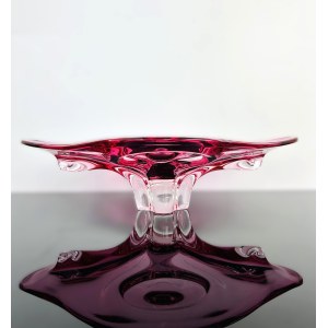 Josef Hospodka (1923-1989), Pink Art Glass Bowl by Chribska, 1960s