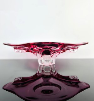Josef Hospodka (1923-1989), Pink Art Glass Bowl by Chribska, 1960s