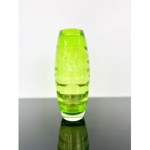 Green Art Glass Vase - Nový Bor, Czechoslovakia, 1960s-1970s