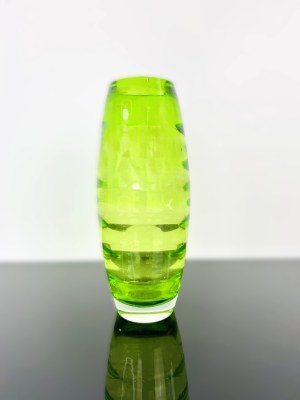 Green Art Glass Vase - Nový Bor, Czechoslovakia, 1960s-1970s