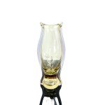 Citrine-Rosaline Glass Vase with Floral Engraving, Czechoslovak 1980s