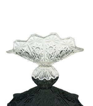 Large Pressed Glass Fruit Bowl, Czechoslovakia