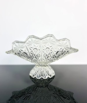 Large Pressed Glass Fruit Bowl, Czechoslovakia