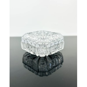 Czech Crystal Glass Lidded Jar - Hand-Cut Bohemian Crystal