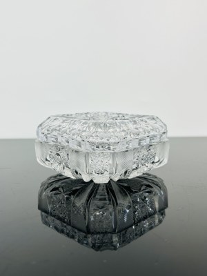 Czech Crystal Glass Lidded Jar - Hand-Cut Bohemian Crystal