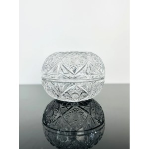 Czech Crystal Glass Lidded Jar - Hand-Cut Bohemian Crystal