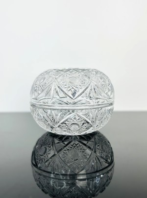 Czech Crystal Glass Lidded Jar - Hand-Cut Bohemian Crystal