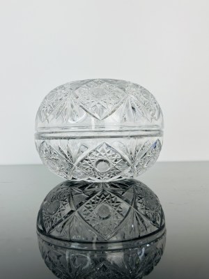 Czech Crystal Glass Lidded Jar - Hand-Cut Bohemian Crystal