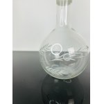 Hand-Engraved Crystal Decanter with Floral Design - Bohemian Czech Crystal