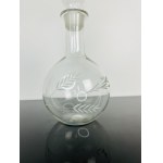 Hand-Engraved Crystal Decanter with Floral Design - Bohemian Czech Crystal