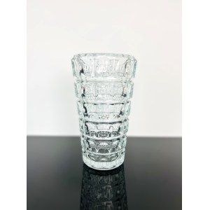 František Pečený, Large Pressed Glass Vase 31CM, Heřmanova Huť, 1963, Model 20040/200